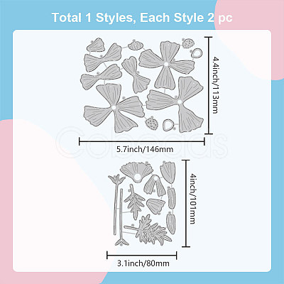 Flower Carbon Steel Cutting Dies Stencils DIY-WH0309-1387-1