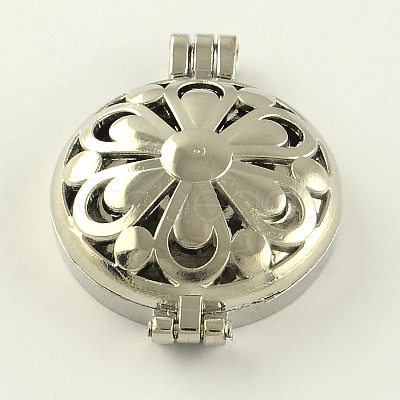 Rack Plating Brass Diffuser Locket Pendants KK-S656-P-1