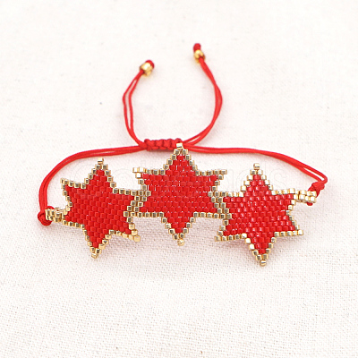 Friendship Star Loom Pattern Seed Beads Bracelets for Women BJEW-A121-39B-1