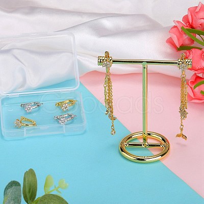 4 Pairs 2 Colors Brass Flower Hoop Earring Findings ZIRC-SZ0005-06-1