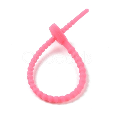 Heart Shape Silicone Cable Zip Ties AJEW-C034-02-1