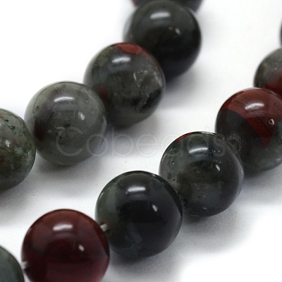 Natural African Bloodstone Beads Strands G-G763-08-8mm-1