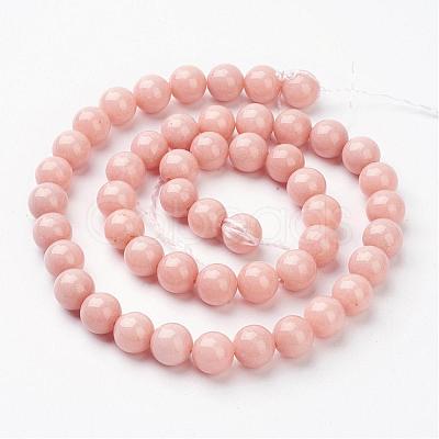 Natural Mashan Jade Round Beads Strands G-D263-8mm-XS22-1