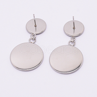 Stainless Steel Stud Earring Settings STAS-WH0009-03P-1