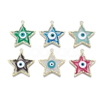 Alloy Enamel Pendants ENAM-F143-07-G-1