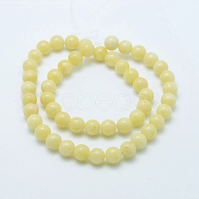 Natural Mashan Jade Round Beads Strands X-G-D263-8mm-XS06-1