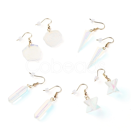 Transparent Laser Acrylic Dangle Earrings EJEW-JE04674-1