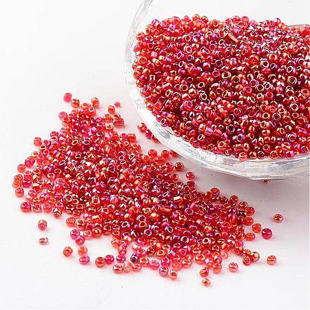 Round Trans. Colors Rainbow Glass Seed Beads X-SEED-A007-2mm-165-1