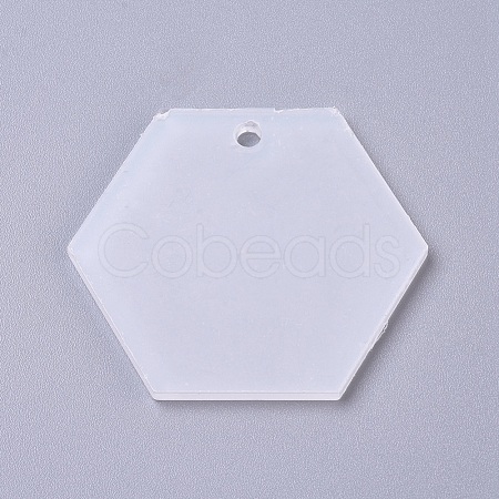 Transparent Acrylic Blank Pendants TACR-WH0002-12-1