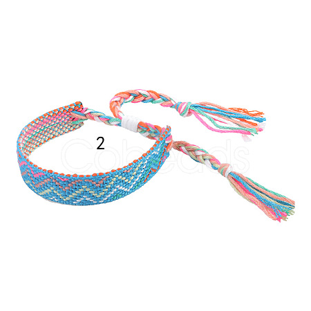 Cotton Braided Wave Pattern Cord Bracelet FIND-PW0013-002B-1
