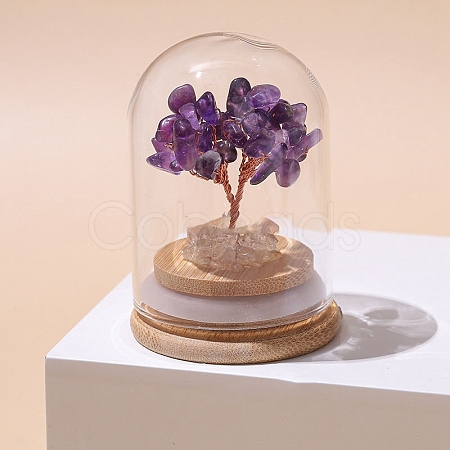 Natural Amethyst Chips Tree of Life Decorations TREE-PW0003-24H-1