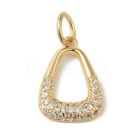 Brass Micro Pave Clear Cubic Zirconia Pendants KK-R162-009G-1