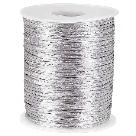 100M Round Polyester Rattail Satin Cord OCOR-WH0071-95B-02-1