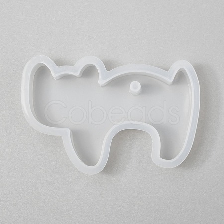 Halloween DIY Cat Shape Pendant Silhouette Silicone Molds DIY-P006-46-1