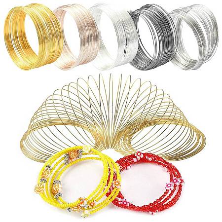 300 Circles 5 Colors Steel Memory Wire TWIR-YW0001-03-1