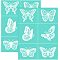 Self-Adhesive Silk Screen Printing Stencil, for Painting on Wood, DIY Decoration T-Shirt Fabric, Turquoise, Butterfly Pattern, 28x22cm