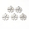 Tarnish Resistant 201 Stainless Steel Pendants, Laser Cut, Flower, Stainless Steel Color, 16x15x1mm, Hole: 1mm