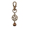 Brass Bell Pendant Decoration, Swivel Lobster Claw Clasps and Alloy Star Charms for Bag Ornaments, Antique Bronze, 70mm