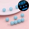 Luminous Glass Glow in the Dark Beads, Round, Light Sky Blue, 6mm, 20pcs/bag