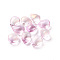 Transparent Glass Beads, with Glitter Powder, Dyed & Heated, Teardrop, Pearl Pink, 12x9x6mm, Hole: 1mm