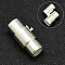 Brass Locking Tube Magnetic Clasps, Column, Lead Free & cadmium Free & Nickel Free, Silver Color Plated, 18x10mm, Hole: 8mm