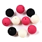 Rubberized Style Imitated Silicone Acrylic Beads, Round, Mixed Color, 13.5~14x13mm, Hole: 2mm