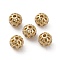 Brass Micro Pave Cubic Zirconia Beads, Long-Lasting Plated, Round, Golden, 8mm, Hole: 2mm