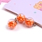 Glass Pendants, with Foam Ball, Round, Orange, 16mm