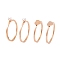 Heart 304 Stainless Steel Finger Ring Set for Women, with Cubic Zirconia, Rose Gold, 20mm, US Size 6~9(16.5~18.9mm)