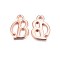 Rose Gold Plated Alloy Letter Pendants, Rack Plating, Cadmium Free & Lead Free, Letter.B, 13x10x2mm, Hole: 1.5mm