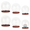 PandaHall Elite 6 Sets 3 Style Iridescent Glass Dome Cover, Decorative Display Case, Cloche Bell Jar Terrarium with Wood Base, for DIY Preserved Flower Gift, Round, Sienna, 30~40x32~44.5mm, 2 sets/style