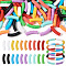 Pandahall 100Pcs 10 Colors Opaque Acrylic Beads, Twist, Curved Tube, Mixed Color, 33x12x8.5mm, Hole: 1.6mm, about 10pcs/color