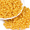 Opaque Baking Paint Glass Seed Beads, Round Hole, Cylinder, Gold, 4x5.5mm, Hole: 1.8mm, about 2500pcs/pound