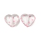 Transparent Printed Acrylic Beads, Heart, Hot Pink, 16.5x18x7mm, Hole: 1.5mm