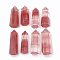 Cherry Quartz Glass Home Decorations, Display Decoration, Healing Stone Wands, for Reiki Chakra Meditation Therapy Decos, Hexagon Prism, 34~100x15~40mm, about 12~22pcs/1000g