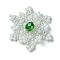 Christmas Handmade Glass Seed Beads, Loom Pattern, Snowflake Pendants, Lime Green, 29x28x6mm