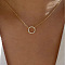 Alloy Pendant Layered Chain Necklaces for Women, Golden, Ring, 17.72 inch(45cm)