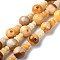 Natural Topaz Jade 3-Hole Guru Bead Strands, for Buddhist Jewelry Making, T-Drilled Beads, 16x10mm, Hole: 2~2.5mm