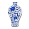 Printed Aerylic Pendants, Blue and white Porcelain, Royal Blue, 49x28x2.5mm, Hole: 2mm