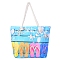 Printed Canvas Women's Tote Bags, with Handle, Shoulder Bags for Shopping, Rectangle, Shoes, 35cm