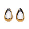 Electroplated Glass Charms, Edge Plated, Teardrop, Dark Goldenrod, 14x8x4mm, Hole: 1mm