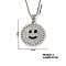 Sparkling Hip Hop Street Dance Alloy Crystal Rhinestone & Enamel Smile Face Pendant Necklaces, Platinum, 23.62 inch(60cm)