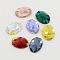 Sew on Rhinestone, Glass Rhinestone, Two Holes, Garments Accessories, Faceted, Oval, Mixed Color, 13x18x5mm, Hole: 1mm