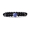 Natural Blue Spot Jasper & Glass Heart Beaded Stretch Bracelet, 7-5/8 inch(19.5cm)