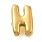 Ion Plating(IP) 304 Stainless Steel Slide Charms, Real 14K Gold Plated, Letter H, 9x6.5x4.5mm, Hole: 3x2mm