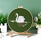 DIY Embroidery Kits, Including Embroidery Cloth & Thread, Needle, Embroidery Hoop, Instruction Sheet, Swan, 200mm