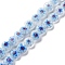 Handmade Millefiori Lampwork Beads Strands, Flat Round, Deep Sky Blue, 6x3mm, Hole: 0.7mm, about 66pcs/strand, 14.65''(37.2cm)