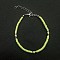 Unique Handmade Chinese Style Polymer Clay Beaded Bracelets for Women, Green Yellow