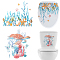 CREATCABIN 6 Sheets 2 Styles Ocean Theme PVC Self Adhesive Decorative Stickers, Waterproof Decals for Home Wall, Bathroom Decoration, Mixed Shapes, 251~292x251~291x0.2mm, Sticker: 240~273x245~275mm, 3 sheets/style