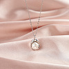 Shell Pearl Oval Pendant Necklaces NJEW-L125-008P-2